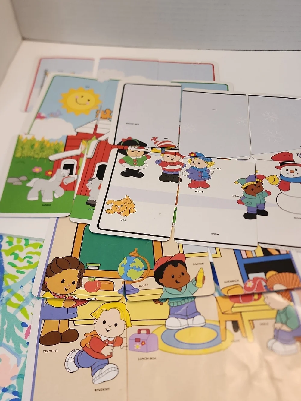 Kids Learning Puzzles Multi-Color Educational Flash Set Word Cards, Back N Front